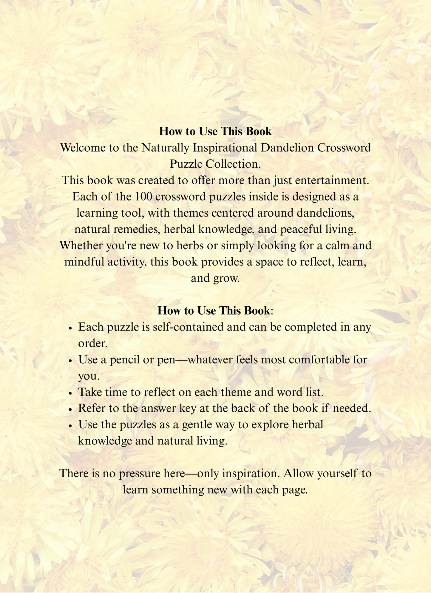 Word Search Dandelion Themed