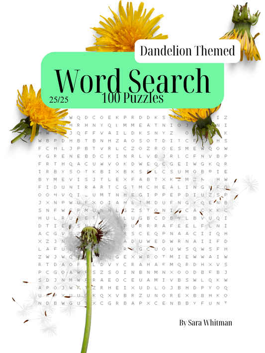 Word Search Dandelion Themed