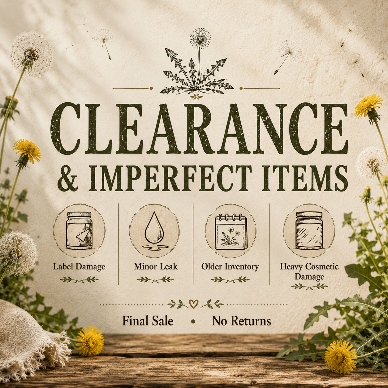 Clearance & Imperfect Items
